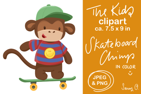 Download Kawaii Chimp Cute Monkey Boy Skateboard - Boar Collection
