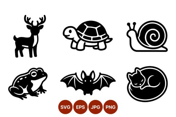 Download Deer Turtle Snail Frog Bat Cat Vector - Cat vector Collection