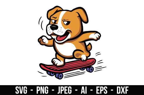 Download Dog Skateboard Adventure SVG - Boar Collection