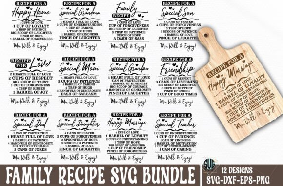 Download Family Recipe Cutting Board Svg Bundle - Boar Collection