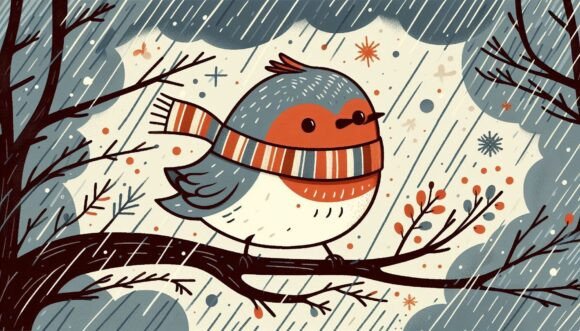 Download Expressionism Robin Under Stormy Sky on - Expressionism Collection