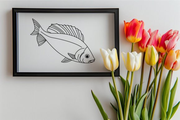 Download Fish One Line Vector Sketch Drawing - Sketch Collection